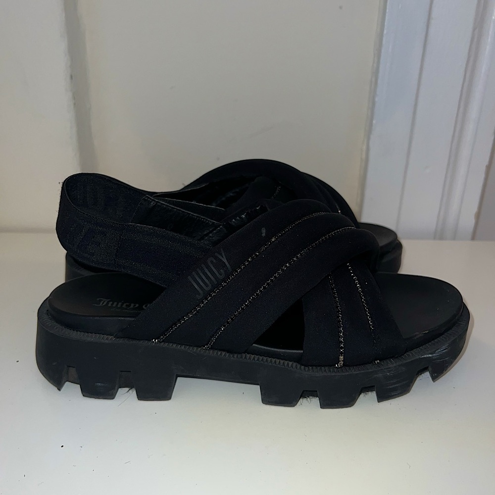 JUICY Black & Bling Slingback Sandals